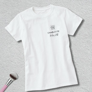 Schwarzes Skript Mitarbeiter Name Geschäftslogo Ma T-Shirt
