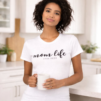 Schwarzes Skript Mom Leben T-Shirt