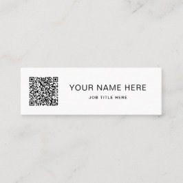 Schwarzes Skript QR für das Design einer weißen Mi Telefonnummerkarte