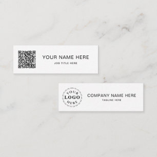 Schwarzes Skript QR für das Design einer weißen Mi Telefonnummerkarte