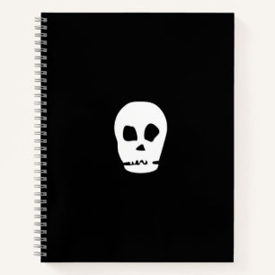 Schwarzes Skull-Minimal-Notebook Notizbuch