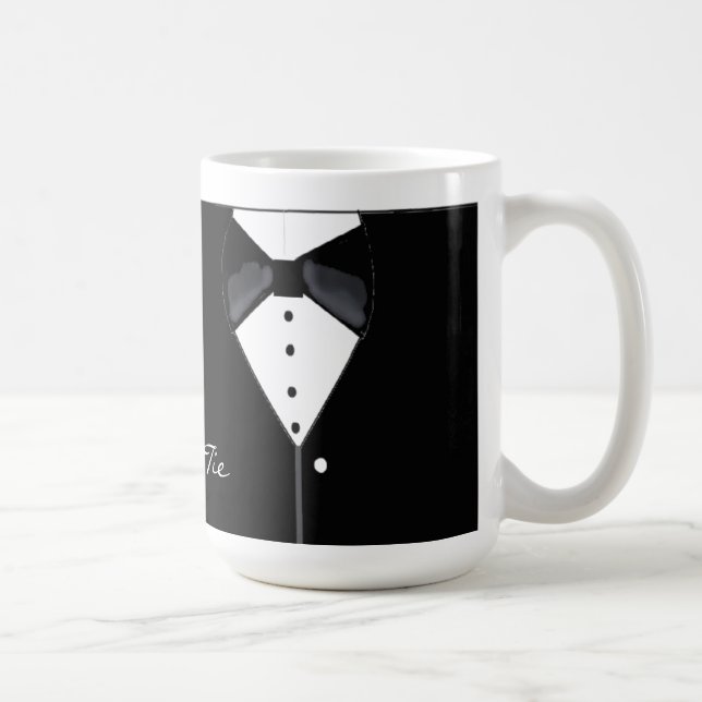 Schwarzes Smoking-Design Kaffeetasse (Rechts)
