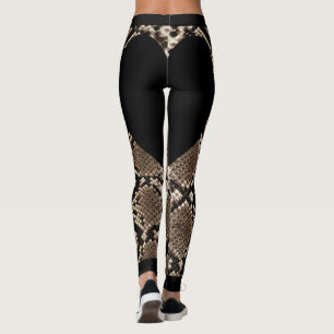 Schwarzes Snakeskin Herz Leggings