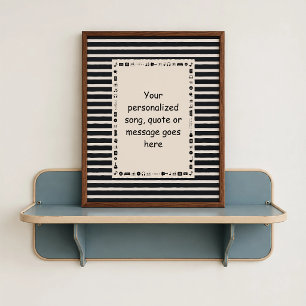Schwarzes Songtext-Poster - Personalisiertes Gesch Poster