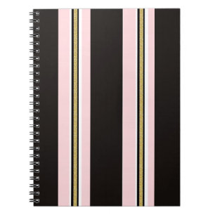 Schwarzes Spiralnotizbuch in Rosa und Weißgold  Notizblock
