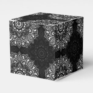 Schwarzes spirituelles indisches Mandala-Muster Geschenkschachtel