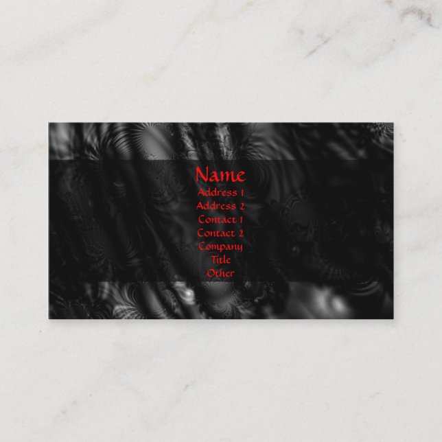Schwarzes Spitze-Fraktal Visitenkarte (Vorderseite)