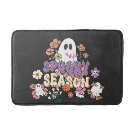 Schwarzes Spooktacular Niedlich Ghost Halloween Ba Badematte