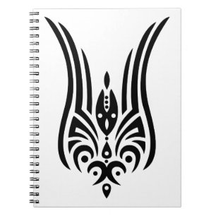 Schwarzes Stammes-Tattoo - Tulpe + Ihre Ideen Notizblock