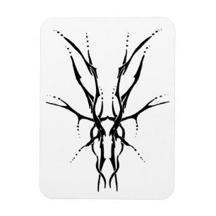 Schwarzes Stammeshirsch-Schädel-Jagd-Design Magnet