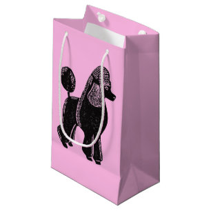 Schwarzes Standardpudel-Rosa-glatte Kleine Geschenktüte
