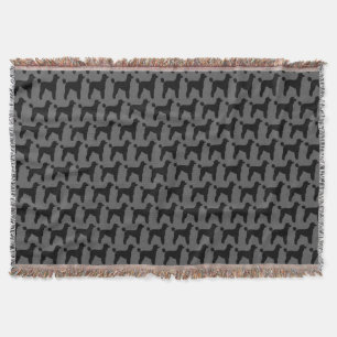 Schwarzes Standardpudel-Silhouette-Muster Decke