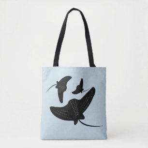 Schwarzes Stingray-Tinten-Muster Tasche