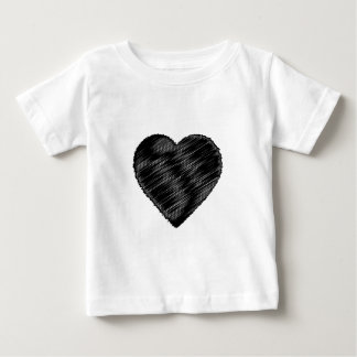 Schwarzes Strickherz Baby T-shirt