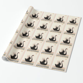 SCHWARZES SWAN ART WRAPPPAPIER GESCHENKPAPIER