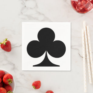 Schwarzes Symbol der Klubs, Kartenform spielen Serviette