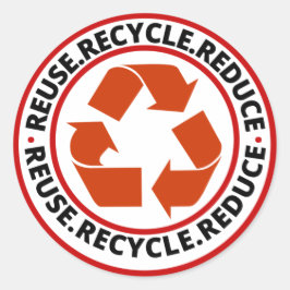 Schwarzes Symbol gerecycelt Runder Aufkleber