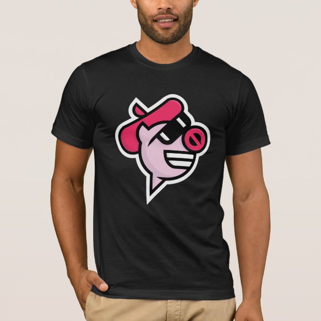 Schwarzes T mit dem Logo "Comedy Pigs" T-Shirt (Vorderseite)