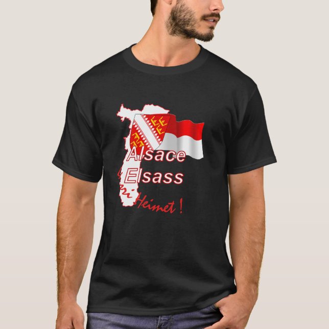 Schwarzes T-Shirt "Elsass unsri Heimet" (Vorderseite)