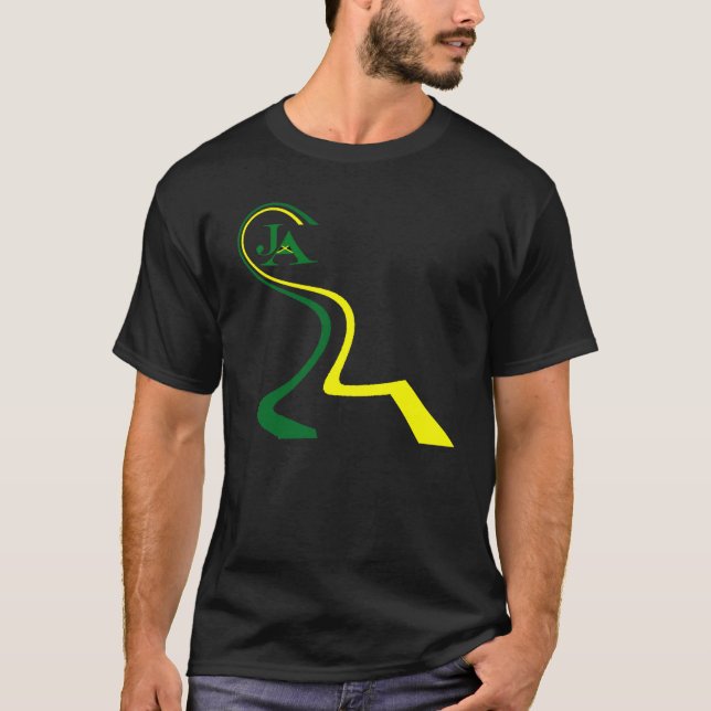 Schwarzes T-Shirt Jamaikas JA Seet (Vorderseite)