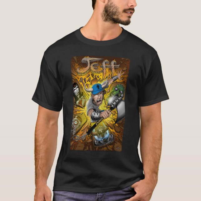 Schwarzes T-Shirt Jeff (Vorderseite)