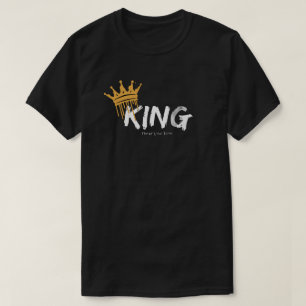 Schwarzes T-Shirt mit halbärmeln und King-Logo-Des