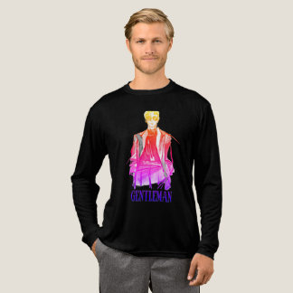 Schwarzes T-Shirt mit langem Arm und Gentleman-Des Tri-Blend Shirt