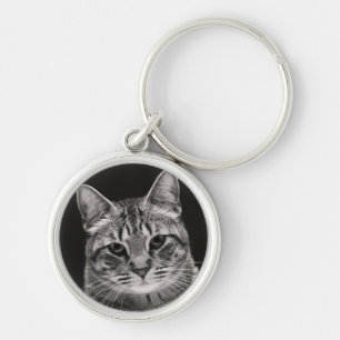 Schwarzes Tabby-Kätzchen Schlüsselanhänger