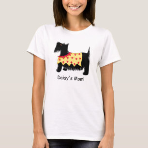 Schwarzes Terrier-Hundegelb-rote personalisierte T-Shirt