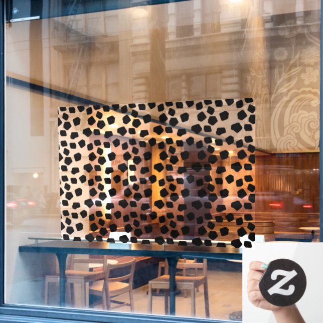 Schwarzes Tier Fensteraufkleber (Café-Fenster)