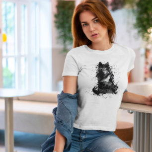 Schwarzes Tier in der Tasche T-Shirt