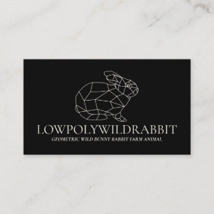 Schwarzes Tier Lowpoly Hase Kaninchen Visitenkarte