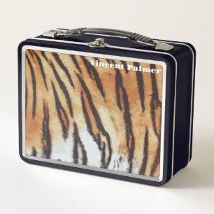 Schwarzes Tigermuster Metall Brotdose