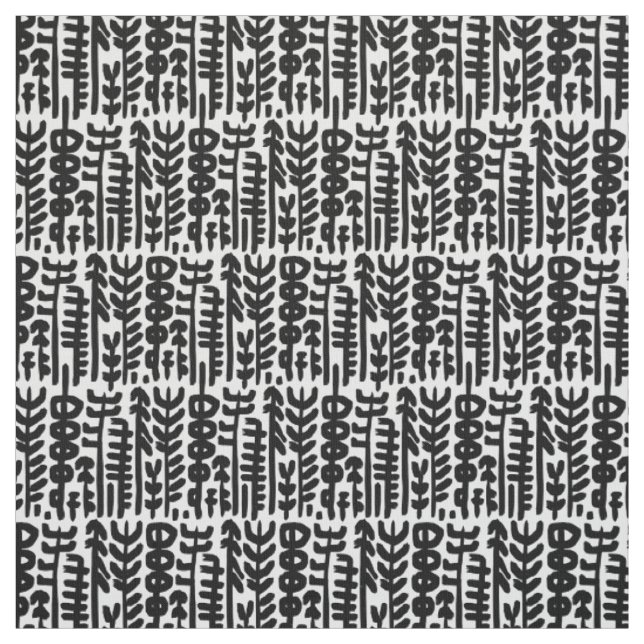 Schwarzes Tinten-Anschlag-Baum-Muster Stoff (Muster)