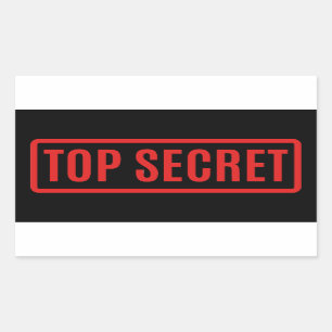 Schwarzes Top Secret Rechteckiger Aufkleber