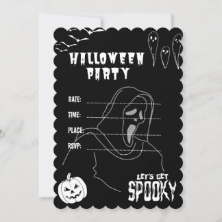 Schwarzes totes Halloween-Party Einladung