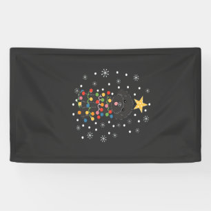 Schwarzes Toy-Pudel-Weihnachtsbaum Classic T-Shirt Banner