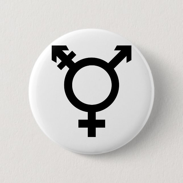 Schwarzes Transgender-Symbol Button (Vorderseite)