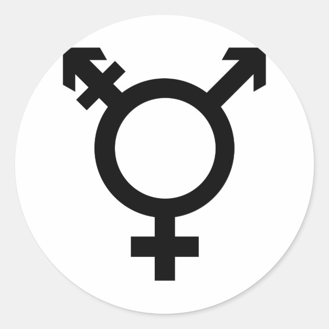 Schwarzes Transgender-Symbol Runder Aufkleber (Vorderseite)