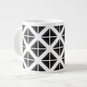 Schwarzes Trendy Triangle Muster Jumbo-Tasse