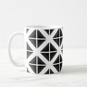 Schwarzes Trendy Triangle Muster Kaffeetasse