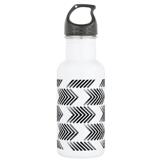 Schwarzes Tribal Arrow Muster Edelstahlflasche (Vorderseite)
