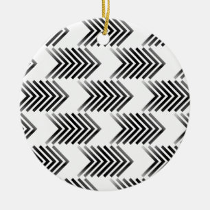 Schwarzes Tribal Arrow Muster Keramik Ornament