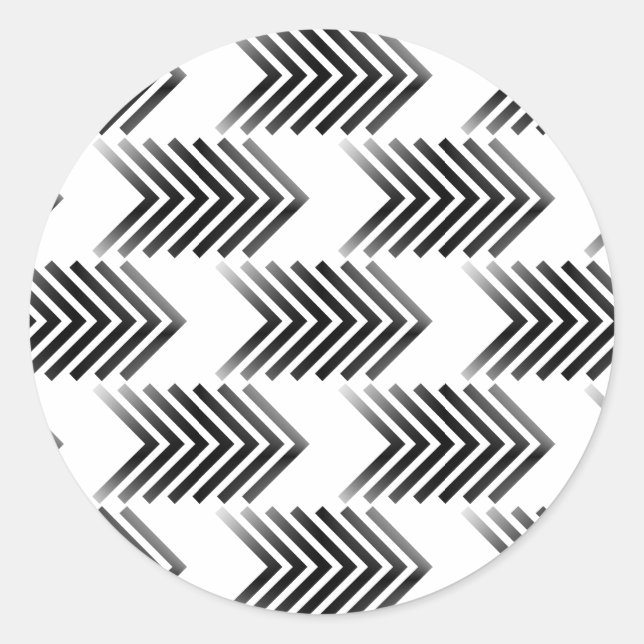 Schwarzes Tribal Arrow Muster Runder Aufkleber (Vorderseite)