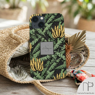 Schwarzes tropisches gelbes Bananenblatt iPhone 13 Case-Mate iPhone Hülle