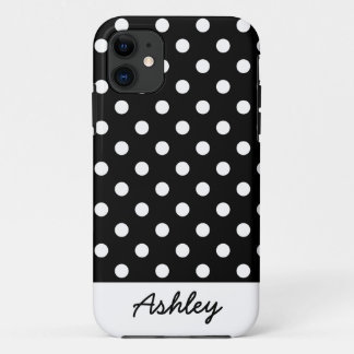 Schwarzes Tupfen-Gewohnheits-Monogramm Case-Mate iPhone Hülle