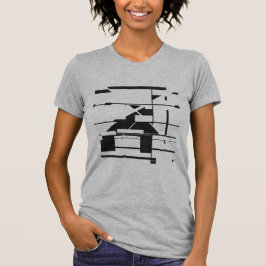Schwarzes U-Bahn-Karte Geometrisches Abstraktes La T-Shirt
