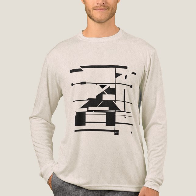 Schwarzes U-Bahn-Karte Geometrisches Abstraktes La Tri-Blend Shirt (Vorderseite)