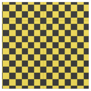 Schwarzes u. gelbes Schachbrett-Muster-Gewebe Stoff