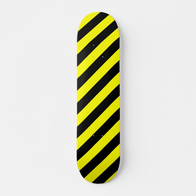 Schwarzes u. gelbes Streifen-Muster-Skateboard Skateboard (Vorne)